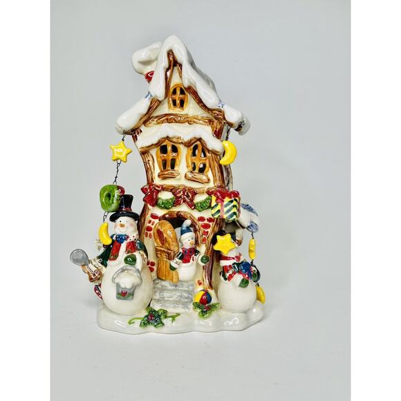 Christmas Snowman Candle Holder House Holiday Home/Room Decoration - Picture 1 of 9